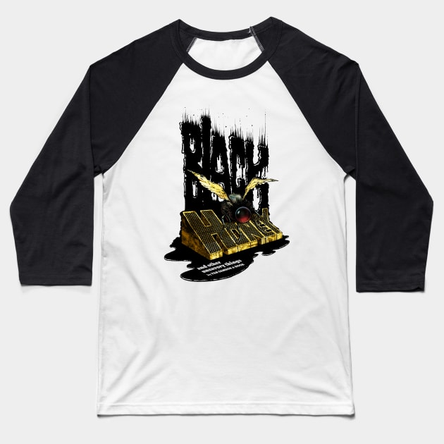 Black Honey Bee Baseball T-Shirt by ROUGH HOUSE PUBLISHING